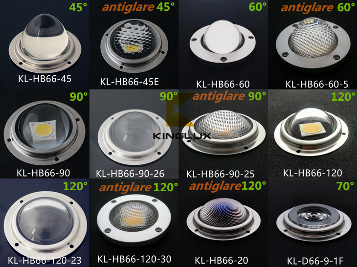 66mm diameter led glass lens angle 45° 60° 90° 120°