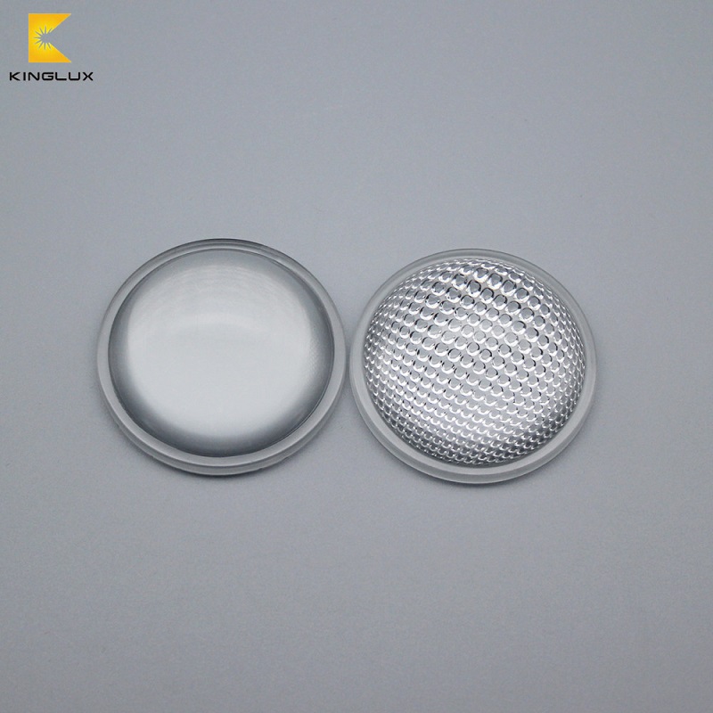 glass 50mm diameter 90degree led cob lenses high transmittance super clear compared with antiglare